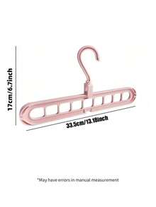 5pcs Space-Saving Stackable Hangers, Multi-Function 9-Hole Support Hangers For Clothing Storage, Multi-Function Plastic Wardrobe Organizer, Suitable For Home Bedroom - Multicolor - View 9