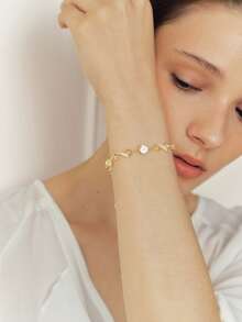 Sorayune Rhinestone Decor Bracelet - Yellow Gold - View 4