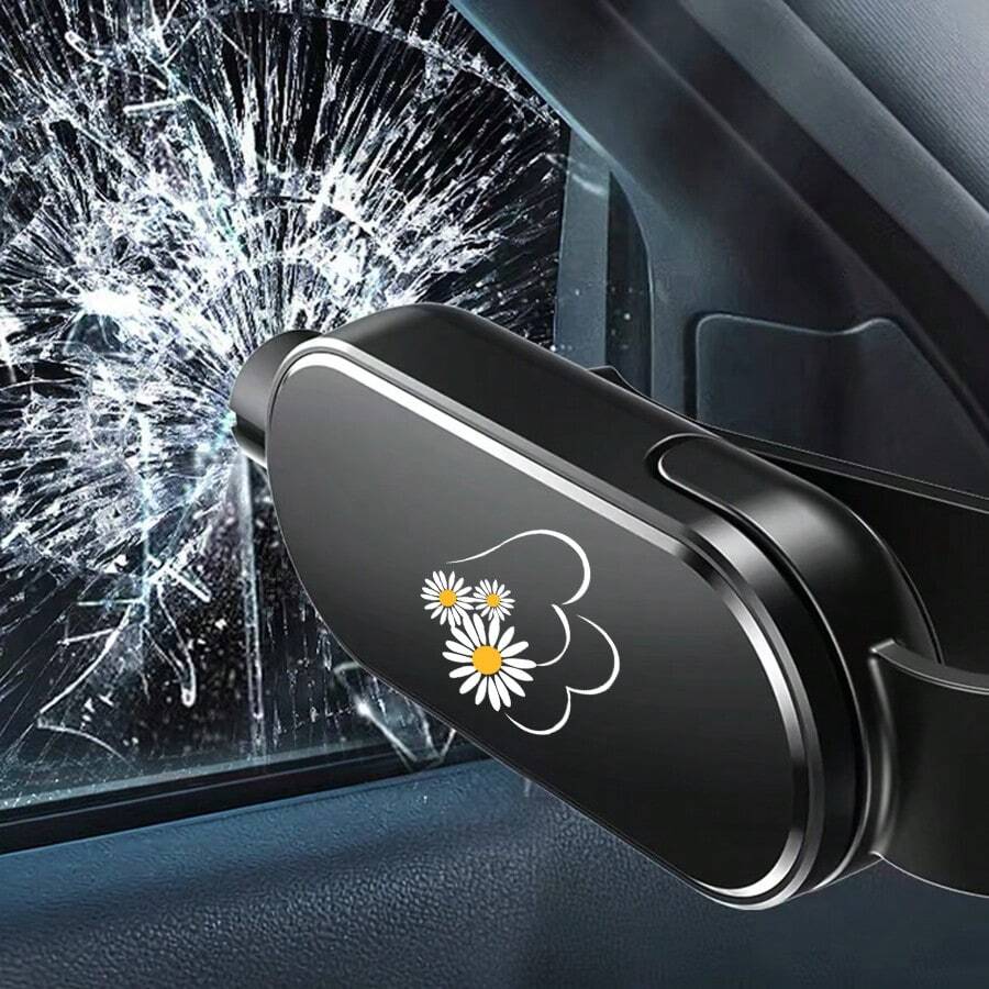 Daisy Heart Design Car Safety Hammer, Window Breaker, Life-Saving Emergency Escape Tool, Multi-Function Car Glass Smasher - Window Breaker - View 1