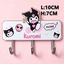 1pc Sanrio Cute Anime Cartoon Door Back Hook Wall Hanging Rack, No Drilling Required, Suitable For Bedroom, Closet, Entryway, Hallway, Storage For Hats, Bags, Backpacks, Towels, Room Decor, Ideal Gift For Mother's Day, Father's Day, Independence Day - Multicolor - View 2