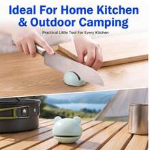 2pcs: Manual Knife Sharpener And Scissors Sharpener, A Cute And Portable Frog-Shaped Kitchen Gadget, Compact Handheld Sharpener Suitable For Home Kitchens, Picnics, Camping, Cabins, And Outdoor Gatherings. - A - View 3