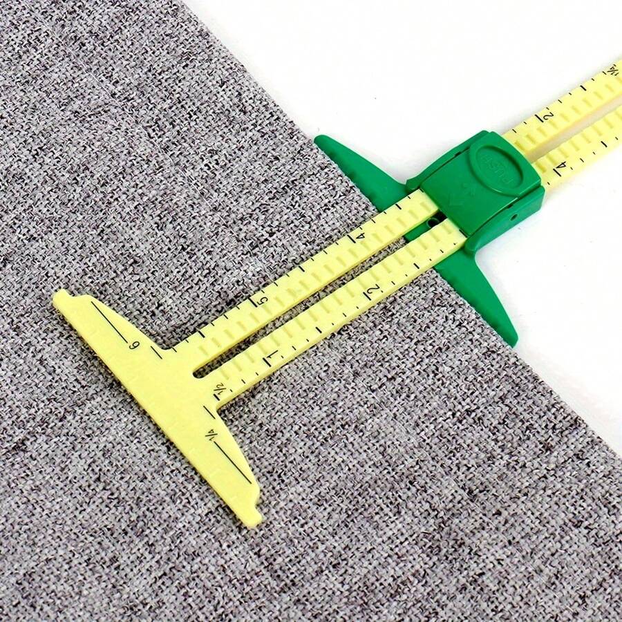 2pcs Home Handmade DIY Fabric Cutting Rulers, Patchwork Cutting Positioning Ruler, Button Edge Parallel Line Sewing Ruler, Aluminum Plastic Sliding Caliper - 3-pack Cutting Rulers - View 1