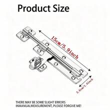 1pc/4pcs Stainless Steel Door Slide Bolt Lock 4in 6in 8in, 4-Flange Double-Sided Sliding Bolt, Padlockable, Surface Mount Door Window Security Latch (With Screws) - A - View 13