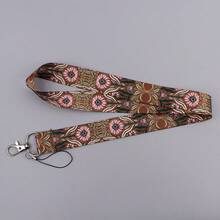 1 Piece Vintage Botanical Flower Lanyard & ID Badge Holder, Bohemian Floral Print Neck Strap, Card Protector For School Work Office, Unique Gift - Multicolor - View 9