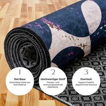 Chilai Home Minimalist Geometric Dijital Print Area Rug, Modern Runner Rug , Non Slip Rug, Machine Washable Floor Mat For Living Room, Bedroom & Home Decor, Made In Turkey - Black - View 7