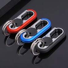 Random Color Car Keychain Business Keychain High-End Metal Key Ring Men's Waist Hanging Car Key Chain Creative Metal Alloy Key Chain Car Key Pendant Simple Anti-Loss Key Ring Lock Key Holder Car Interior Accessories Small Pendant Men's And Women's Car Accessories Interior Car Parts - Multicolor - View 1