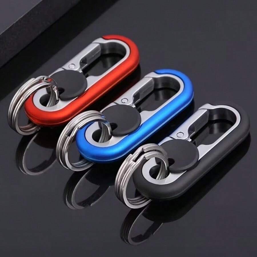Random Color Car Keychain Business Keychain High-End Metal Key Ring Men's Waist Hanging Car Key Chain Creative Metal Alloy Key Chain Car Key Pendant Simple Anti-Loss Key Ring Lock Key Holder Car Interior Accessories Small Pendant Men's And Women's Car Accessories Interior Car Parts - Multicolor - View 1