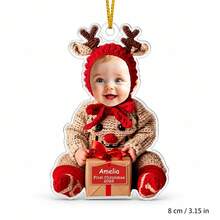 Personalized Baby Photo Christmas Ornament, Custom Name Face Cutout Hanging Decoration, First Christmas Keepsake, Holiday Tree Decor, Custom Picture Gift For Parents And Family, Baby Christmas Memory, Festive Holiday Keepsake, Custom Photo Ornament - Multicolor - View 19