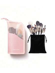 1 buah Tas Penyimpanan Kuas Makeup Warna Pink dengan Resleting, Kantong Penyimpanan Pensil Alis Multifungsi, Tas Organizer Kosmetik, Tas Perlengkapan Mandi Portabel, Dapat Menyimpan Masker Wajah, Lipstik, Cocok untuk di Rumah, Hadiah, Liburan, Perjalanan - MultiWarna - View 6