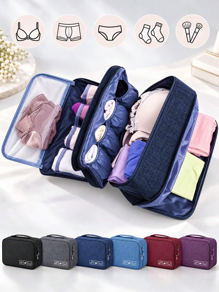 Portable Travel Underwear Storage Bag, Lightweight Zippered Storage Pouch, Multi-Functional Bra Storage Bag With Hanging Hook