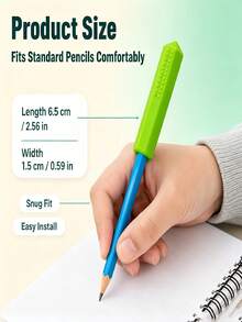 5 buah Pelindung Pensil Silikon Lembut Warna Acak, Pelindung Ujung Pensil Gaya Gigit, Pelindung Pegangan Bertekstur, Pelindung Ekor Pensil Sensorik, Tambahan Alat Tulis yang Dapat Digunakan Kembali, Silikon Elastis Lembut, Desain Tekstur Bergelombang, Mudah Dipasang, Alat Bantu Sensorik Gaya Gigit - Set - View 3