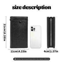 KAIDUCH Vintage Men's Clutch Bag Large Capacity Multi-Compartment Handbag Suitable For Daily Commute Portable Phone Storage Fashion Zipper Pocket, Secure Travel Organizer Bag Business Briefcase Perfect Gift For Men - Black - View 5