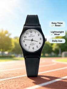 1pc New Fashionable Minimalist Black Quartz Watch, Suitable As A Holiday Gift - Black - View 7