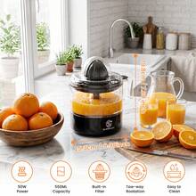 SUPERLEX Citrus Juicer With Dual Rotation 50W 550ML Juice Container Pulp Filter Easy Clean Design Quiet Operation For Home And Small Commercial Use - Black - View 4