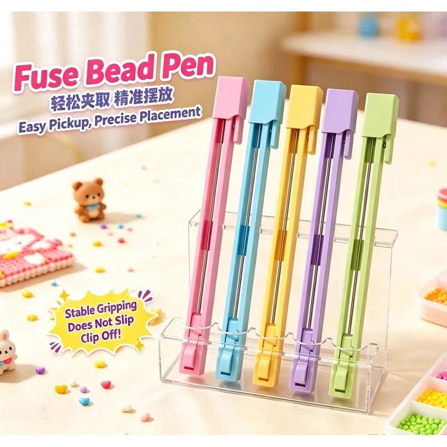 Flying Shuttle Perler Bead Pen, Perler Bead Tool, Long Single Needle DIY Press-Type Effort-Saving Premium High-Quality Set - Multicolor - View 1