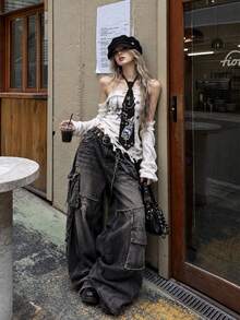 1pc Punk Rock Street Style Skull Women's No-Tie Rhinestone Chain Brooch Decorative Accessory - Multicolor - View 2