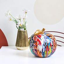 1PC-Colorful Graffiti Apple Statue, Unique Modern Art Home Decor, Creative Desktop Ornament With Glossy Finish, Eye Catching Tabletop Decoration For Office Shelf Bedroom, Gift Idea, Holiday Present, Housewarming Gift - Multicolor - View 6