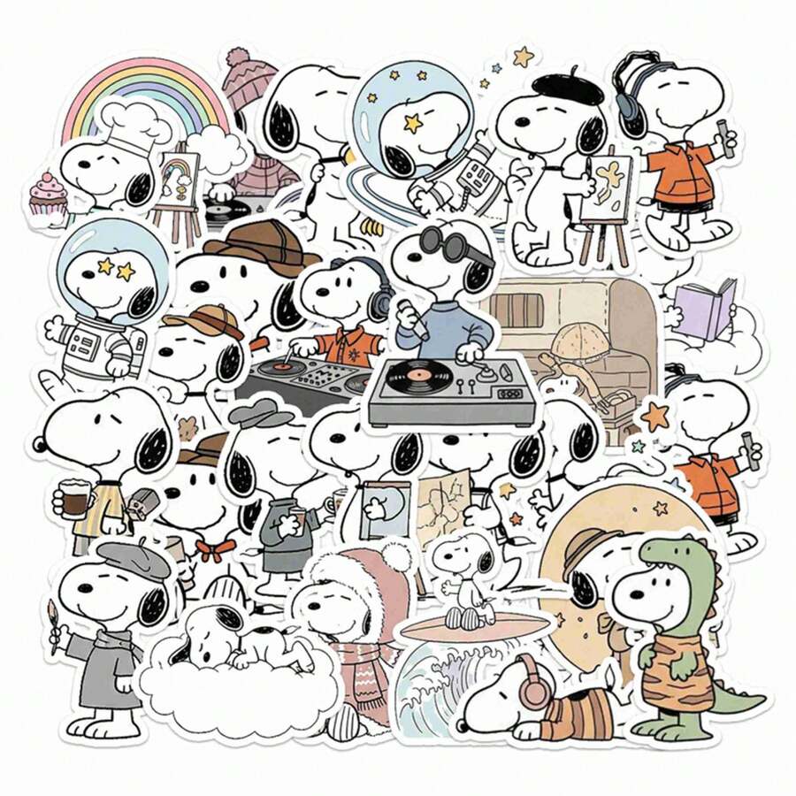 1set Cute Cartoon Stickers, Various Healing Patterns. Perfect For Water Bottles, Laptops, Luggage. Easy Peel With No Residue.(Stochastic Style) - Multicolor - View 1