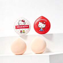 Miniso 2pcs Hello Kitty Jumbo Size Cotton Candy Texture Makeup Sponge Puff With Storage Box, Soft & Skin-Friendly, Quick Makeup Application Tool (1pc) - Red - View 5