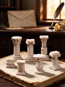 5/10/20pcs Random Style Miniature European Roman Column Mini Ornaments, Garden Landscaping, Mini Decor, Miniature Scene Material Pack - Multicolor - View 4