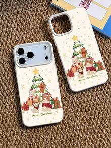 1件裝聖誕塗鴉聖誕樹雪花薑餅人狗狗圖案 TPU 材質手機殼，適用於 iPhone 18Pro/18Promax/17/17Promax/Air/17Pro/16e/16Promax/16/15/12Promax/13/13Promax/14/15/17/16Pro/11Promax/12，個性化設計時尚防護軟殼，中性防護殼適用於 S24/A54/S23 - 彩色 - 查看 2