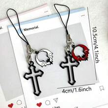 1/2pcs Cross & Skull Phone Lanyard Charm, Universal For Smartphones - Multicolor - View 6