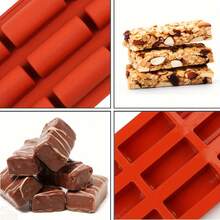 9-Cavity Square Protein Bar Mold, Non-Stick Cavity, Suitable For Chocolate Cake Mousse, Ganache, Protein Powder Bars, Cubes, Easy Release, Ideal For Bakeries And Commercial Use - Multicolor - View 6