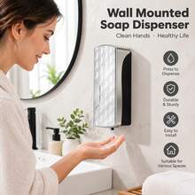 Wall-Mounted Soap Dispenser, Manual Press Soap Dispenser, Space-Saving Bathroom And Kitchen Hand Soap Container - No-drill - View 8
