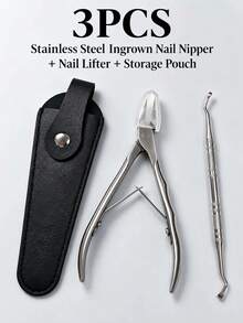 2pcs/1pc Stainless Steel Professional Pedicure Set, Suitable For Thick Nails Ingrown Nail Clipper And Ingrown Nail Lifter - Multicolor - View 17