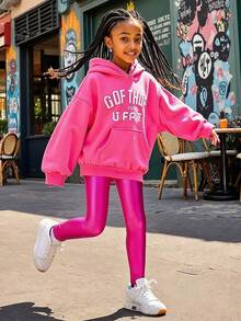 1pc Girls' Metallic Shiny Tight Dance Leggings, Thin Tights - Multicolor - View 6