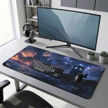 Black Cloud Pattern Gaming Mouse Pad, Non-Slip Rubber Desk Mat, Suitable For PC Laptop Office Home Use, Smooth Gliding Surface, Melancholy Abstract Art Decor, Back To School Supplies - B - View 9