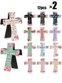 72pcs Magnetic Cross Bookmarks,Designed As Gifts For Bible Study,Readers, Educators And Students - Elegant Bookmarks With Inspiring Quotes,Suitable For Women To Use While Reading At School - Multicolor - View 17