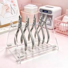 1pc Transparent Acrylic Nail Clipper Storage Rack, Triangular Nail Art Tool Display Stand, Large Capacity Dental Pliers Display Rack, Desktop Nail Clipper Organizer - Multicolor - View 3