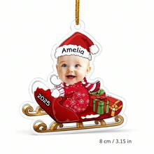 Personalized Baby Photo Christmas Ornament, Custom Name Face Cutout Hanging Decoration, First Christmas Keepsake, Holiday Tree Decor, Custom Picture Gift For Parents And Family, Baby Christmas Memory, Festive Holiday Keepsake, Custom Photo Ornament - Multicolor - View 20