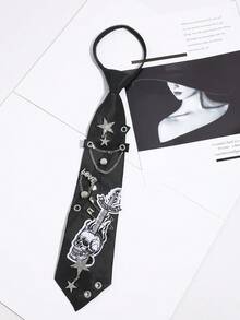 1pc Punk Rock Street Style Skull Women's No-Tie Rhinestone Chain Brooch Decorative Accessory - Multicolor - View 9