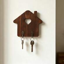 Wooden Key Holder With 2 Hooks, Wall MountedOrganizer Rack | Entryway,Front Door, Hallway, OfficeUse, Metal Hook Details,Decorative Touch, SturdySpace-Saving Design - View 7