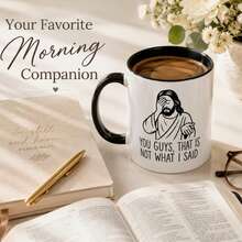 Funny Jesus Facepalm Ceramic Coffee Mug, You Guys That Is Not What I Said Quote Cup, Humorous Religious Novelty Gift For Christians, Birthday Holiday Gift For Faith Friends - Multicolor - View 2