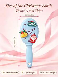 Christmas Hole Comb Christmas Series Air Cushion Comb, Christmas Cute Anti-Frizz Massage Comb, Portable Mini Hair Comb - Multicolor - View 7