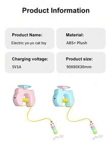 Automatic Up And Down Moving Ball Interactive Cat Toy, Hands-Free, Stimulates Cat's Hunting Instinct, Durable Plastic Material, USB Rechargeable, Easy Installation, Pet Toy - Multicolor - View 9