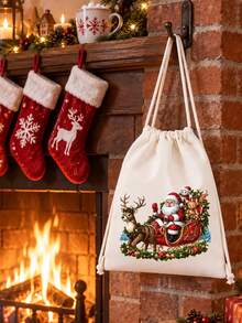 Christmas Drawstring Backpack With Theme, Unique Christmas Gift Pouch.Drawstring Backpack,Sports/Gym/Travel Bag,Versatile Daily Carryall - Multicolor - View 6