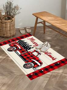 1/2pcs Christmas Kitchen Decor Rug, Winter Kitchen Mat And Pad, Non-Slip Washable Absorbent Kitchen Accessories Decorative Mat, Christmas Holiday Gift! - Multicolor - View 2