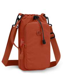 Minimalist Drawstring Phone Crossbody Bag, Lightweight Oxford Cloth Mini Shoulder Bag For Men And Women, Outdoor Travel Portable Storage Small Sling Bag - Multicolor - View 5
