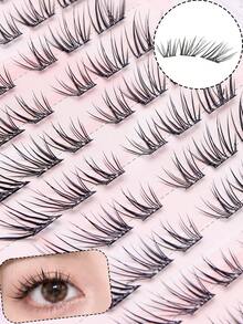 10-Row Glue-Free Segmented Clustered Upper Eyelashes, Suitable For Beginners, Lightweight And Natural Design, Soft And Comfortable To Wear, Easy To Apply, Natural Eye Makeup - C - View 2