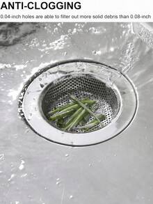 2 Packs Rustproof Stainless Steel Sink Drain Strainers, Fine Perforated Anti-Clog Drain Baskets With Wide Rim, Food Waste Catcher Filters For Kitchen Sink, Bathroom Drain & Utility Sinks - A - View 7