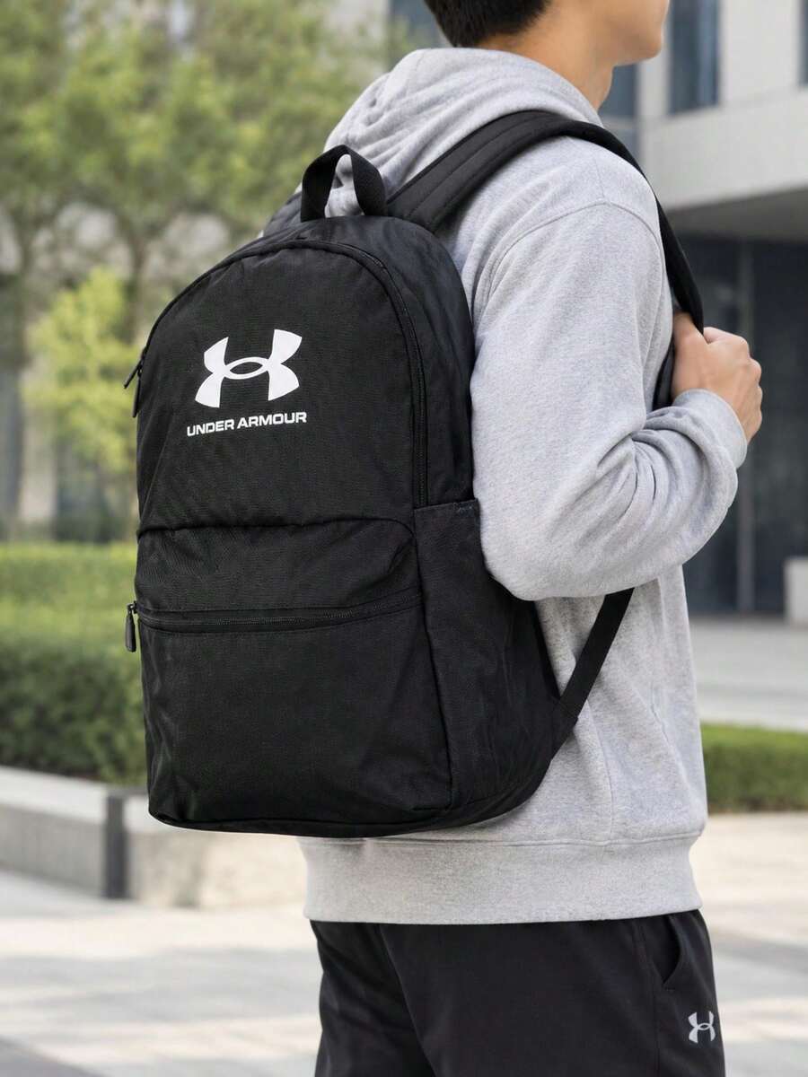 Under Armour Unisex Lightweight Outdoor Backpack UA Essential Lite Backpack Sports Casual Commuter Backpack 1380476-001 - Black - View 1