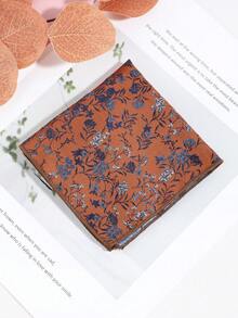 1PC Men's Fashion Exquisite Versatile Plant Vine Leaf Pattern Pocket Square Handkerchief Square Scarf Suit Pocket Square Suitable For Daily Business Party Banquet Hosting Matching - Multicolor - View 2