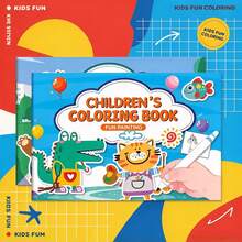 1 Set Buku Mewarnai Hewan Kartun untuk Anak-Anak, Halaman Mewarnai Buaya dan Jerapah yang Menyenangkan, Buku Aktivitas Menggambar Seni, Hadiah untuk Anak Laki-Laki dan Perempuan Usia 3-8 Tahun - MultiWarna - View 2