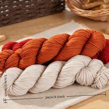 Benang Pilin Aneka Warna Isi 3 Gulungan, 100g Per Gulungan, Total 300g, Cocok Untuk Merajut Tangan, Merenda, Membuat Sweater, Syal, Topi, Selendang, dan Aksesoris Buatan Tangan, Bahan Benang untuk Proyek Merajut Kreatif - 3 bundel benang wol - View 11