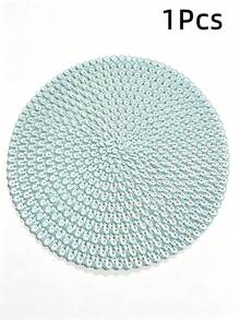 Round, Hand-Woven Placemats, Heat-Insulating And Decorative, Available In Various Colors. These Wrinkle-Resistant Placemats Are Perfect For Birthdays, Christmas, Halloween, And Other Occasions. - Baby Blue - View 11