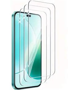 3Pcs Tempered Glass Screen Protector, Compatible With Huaweiii & Honor, P Smart P30 P20 P40 Lite Nova Y Series, HD Clear, 9H Hardness, Anti-Scratch Anti-Fingerprint Waterproof, Support Fingerprint Unlock, Bubble-Free Easy Install, Case Friendly, Durable Phone Screen Protective Film Accessories - Clear - View 1